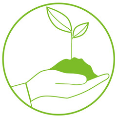 World environment day icon, earth day illustration, saving planet symbol - stock vector