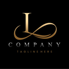 Golden Luxury Letter L Logo Design