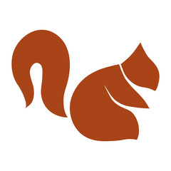 Squirrel silhouette icon and logo illustration