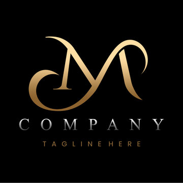Golden Luxury Letter M Logo Design