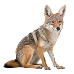 Obraz premium animal Jackal sitting on transparent background, generative Ai