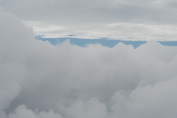 Aerial view of clouds outside of my airplane window on a flight from Richmond to Chicago