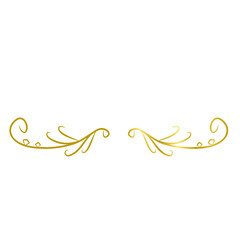 Gold divider.leaf divider. Golden line border