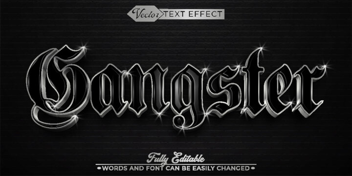 Black And Silver Gangster Editable Text Effect Template