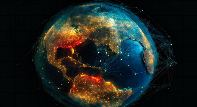 an image of the earth with its network of connections