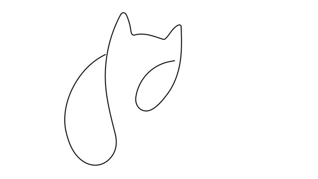 Continuous one line drawing. dog and cat logo. Black and white vector illustration.