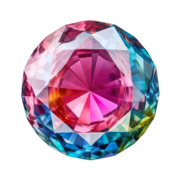 color diamond isolated on transparent background cutout