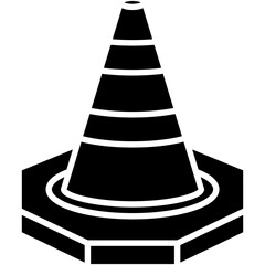 Safety Cone Icon. Road Barrier Symbol Stock Illustration. Vector Solid Icons For UI Web Design And Presentation