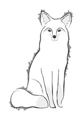 sketch of a fox