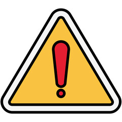 Street Caution Icon. Traffic Warning Attention Symbol Stock Illustration. Vector Filled Line Icons For UI Web Design And Presentation