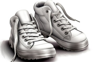 walking shoes isolated on white background. Generated by AI