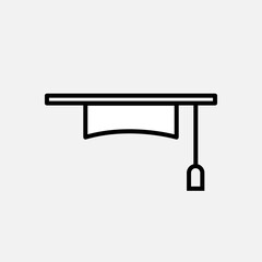 Graduation Cap Icon. Pass or Success Vector, Sign and Symbol for Design, Presentation, Website or Apps Elements.   