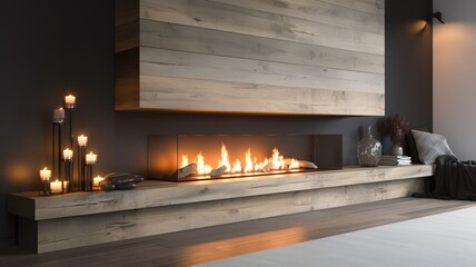 a beautiful house in which the fireplace in the living room gets a lot of attention, impressive design, beautiful finish, elegant appearance