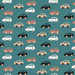Hand drawing cars print design pattern. Vector illustration design for fashion fabrics, textile graphics, and prints.
