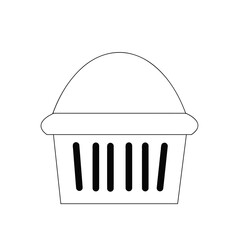 Cupcake icon in doodle style on a white background