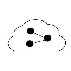 Cloud computing symbol isolated vector illustration graphic design in black and white colors