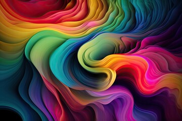 Abstract 3D colorful wallpaper illustration — rainbow colorful turbulence moving lines background.AI Generated