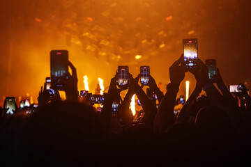 Smartphone crowd at a music event