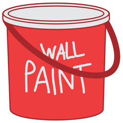 Red Bucket of Wall Paint