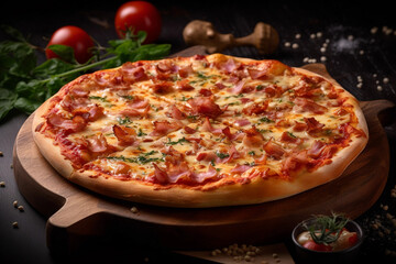 Obraz na płótnie Canvas Savor the Flavors: A Delicious Pizza That Will Delight Your Taste Buds