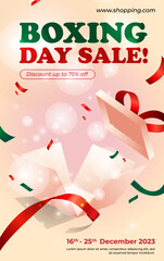 Vector realistic vertical boxing day sale banners