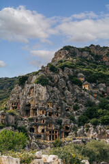Fototapeta na wymiar Unveiling History: Ruins of Myra and King's Tombs, Demre, Antalya, Turkey