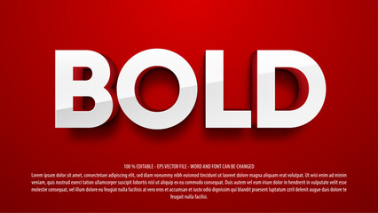 Bold 3d editable text effect