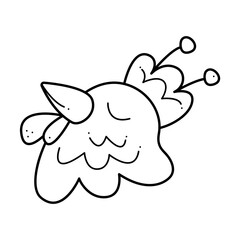 The head of a cute rooster2. Doodle black and white vector illustration.