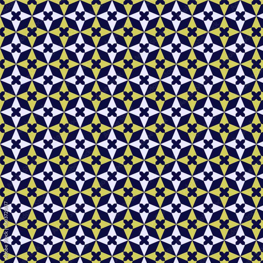 Poster colored moroccan motif arabic geometric pattern background use for print and design