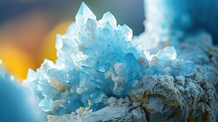 Raw Hemimorphite mineral. Turquoise gemstone. Generative AI