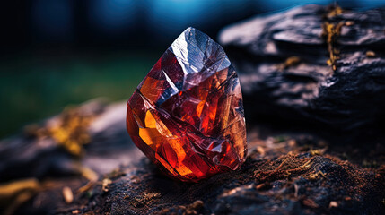 Hauyne rare crystal. Precious gemstone. Generative AI