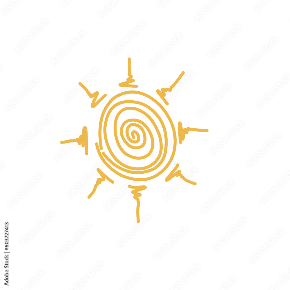 Wall mural sun sign doodle