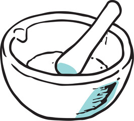 乳鉢と乳棒単色