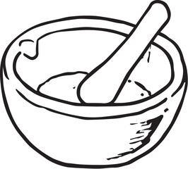 乳鉢と乳棒線画