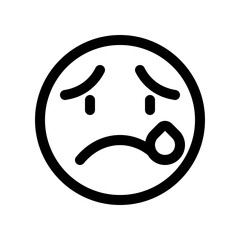 Obraz premium Editable crying, sad tears expression emoticon vector icon. Part of a big icon set family. Part of a big icon set family. Perfect for web and app interfaces, presentations, infographics, etc