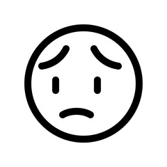 Editable worry, sad face expression emoticon vector icon. Part of a big icon set family. Part of a big icon set family. Perfect for web and app interfaces, presentations, infographics, etc