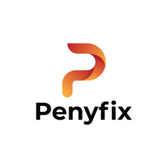 P letter modern  3d  logo design