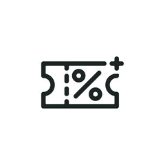 Add discount coupon icon isolated on white background