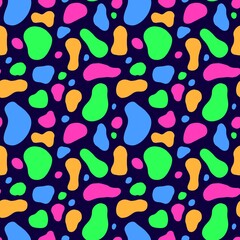 Retro seamless pattern with colorful dots spots