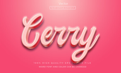 Cerry pink color 3d text effect