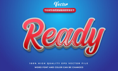 Ready text effect with 3d style