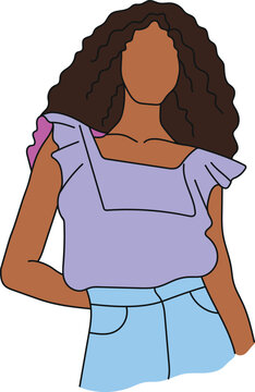 cartoon gen z fashion, woman illustration, colorful