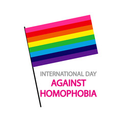 Homophobia Against Day International Flagpole, vector art illustration.