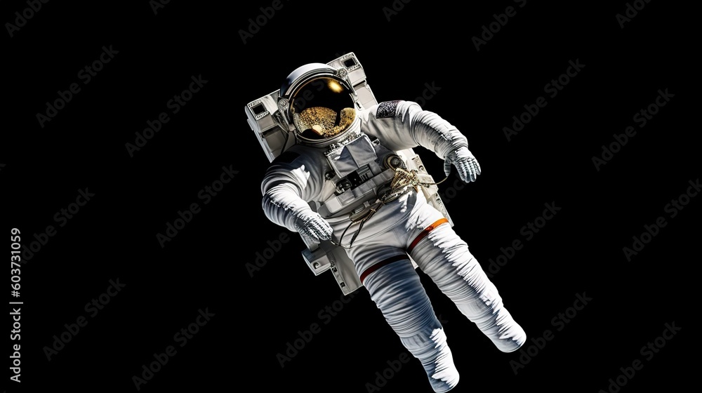 Sticker an astronaut during a spaceflight in outer space. generative ai