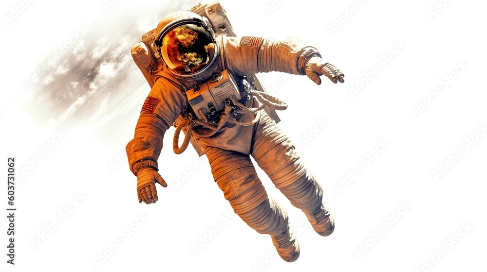 Wall mural an astronaut during a spaceflight in outer space. generative ai