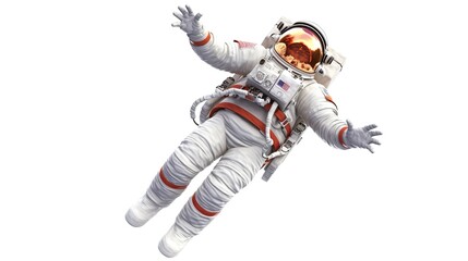 An astronaut during a spaceflight in outer space. Generative AI