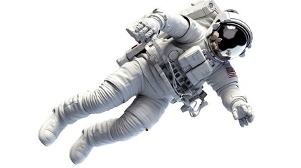 An astronaut during a spaceflight in outer space. Generative AI