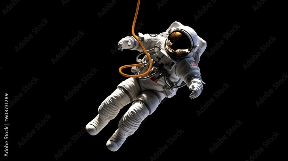 Sticker an astronaut during a spaceflight in outer space. generative ai
