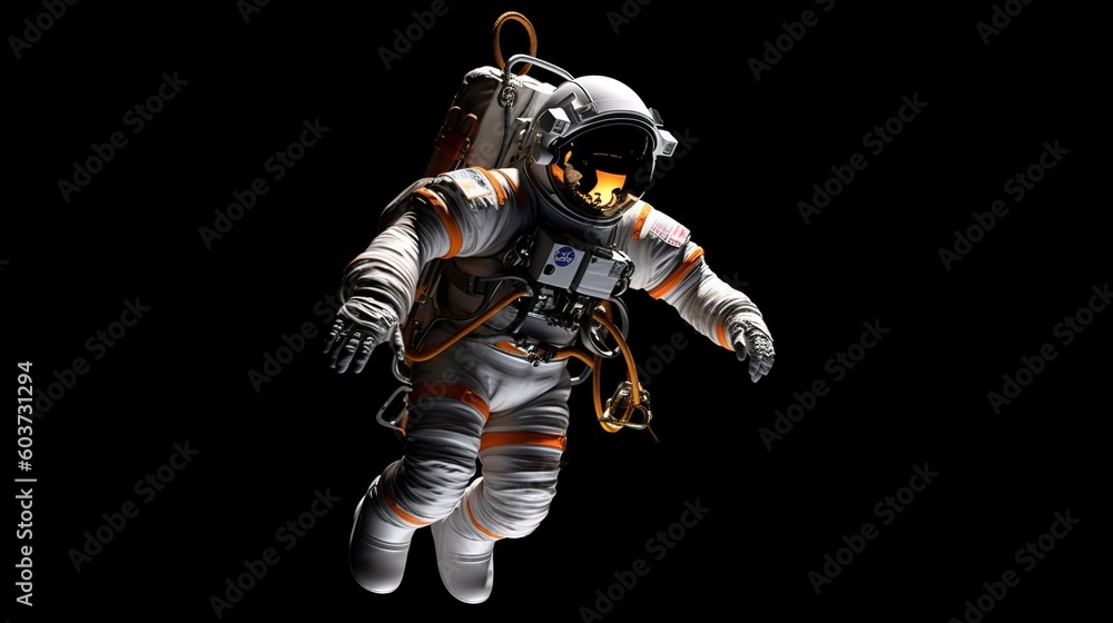 Sticker an astronaut during a spaceflight in outer space. generative ai
