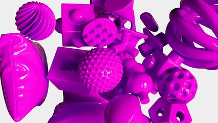 Abstract Magenta Plastics Composition No.2